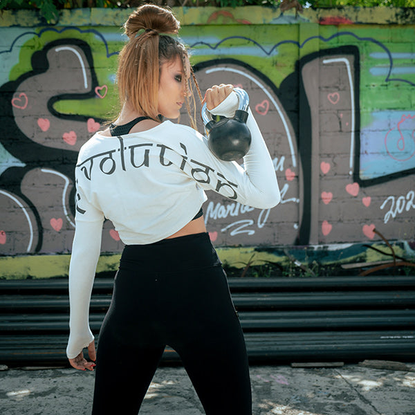 Anastasia wearing our active streetwear Psylo in Motion 