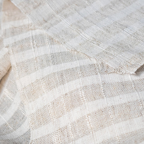 100% Linen Open Weave Dobby Textured Stripe