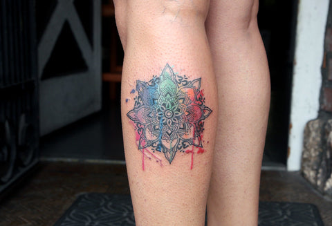 Mandala watercolour tattoo by Deanna Wardin
