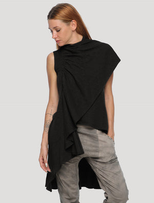 Virgo Vest | Asymmetric Sleeveless Kaftan - Psylo