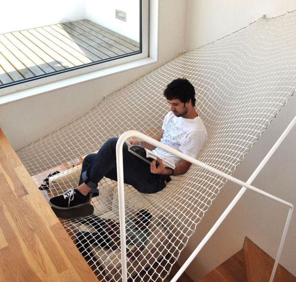 stairs indoor hammock