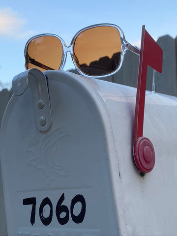 sunglasses and mailbox