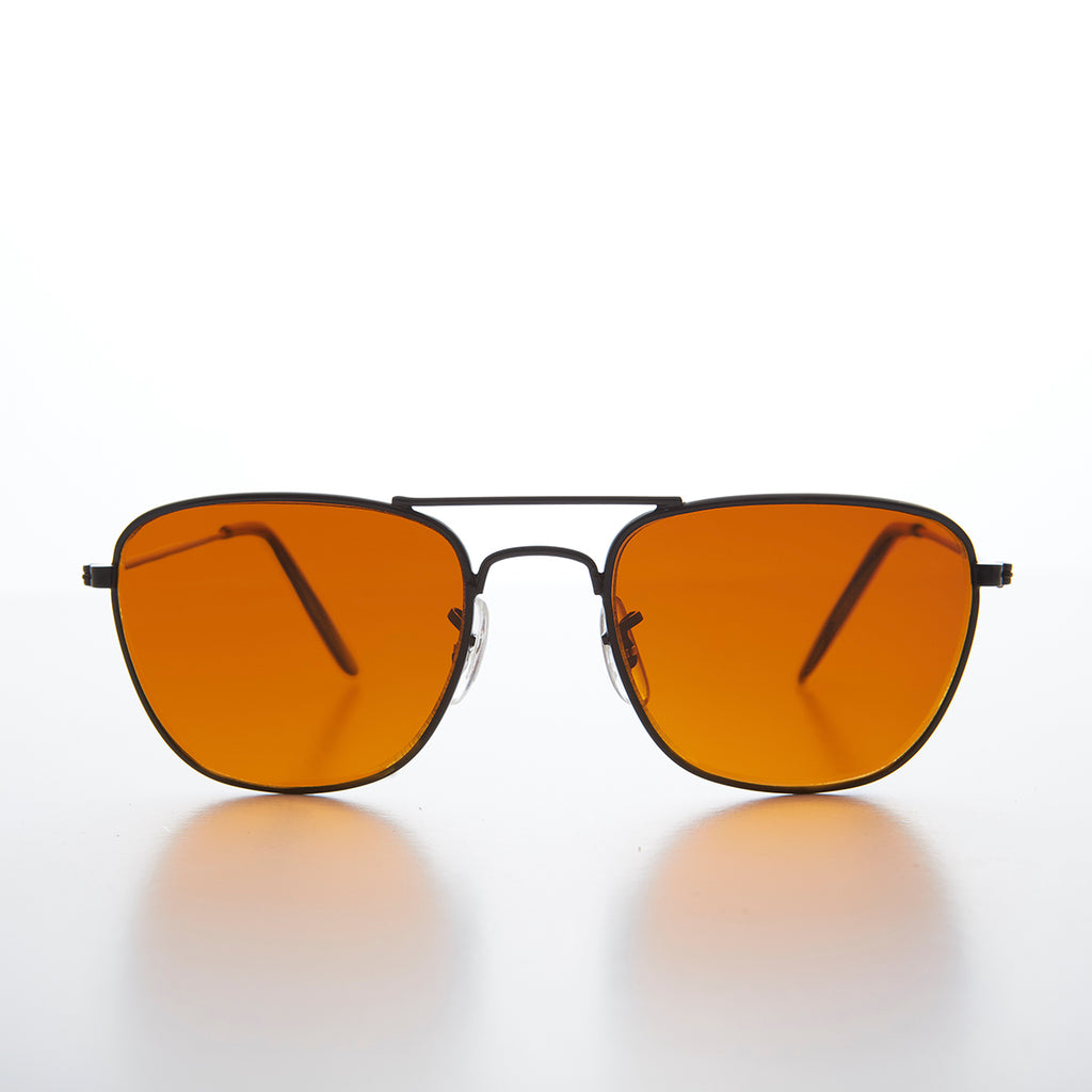 Small Square Amber Colored Lens Aviator 50mm - Areo – Sunglass Museum