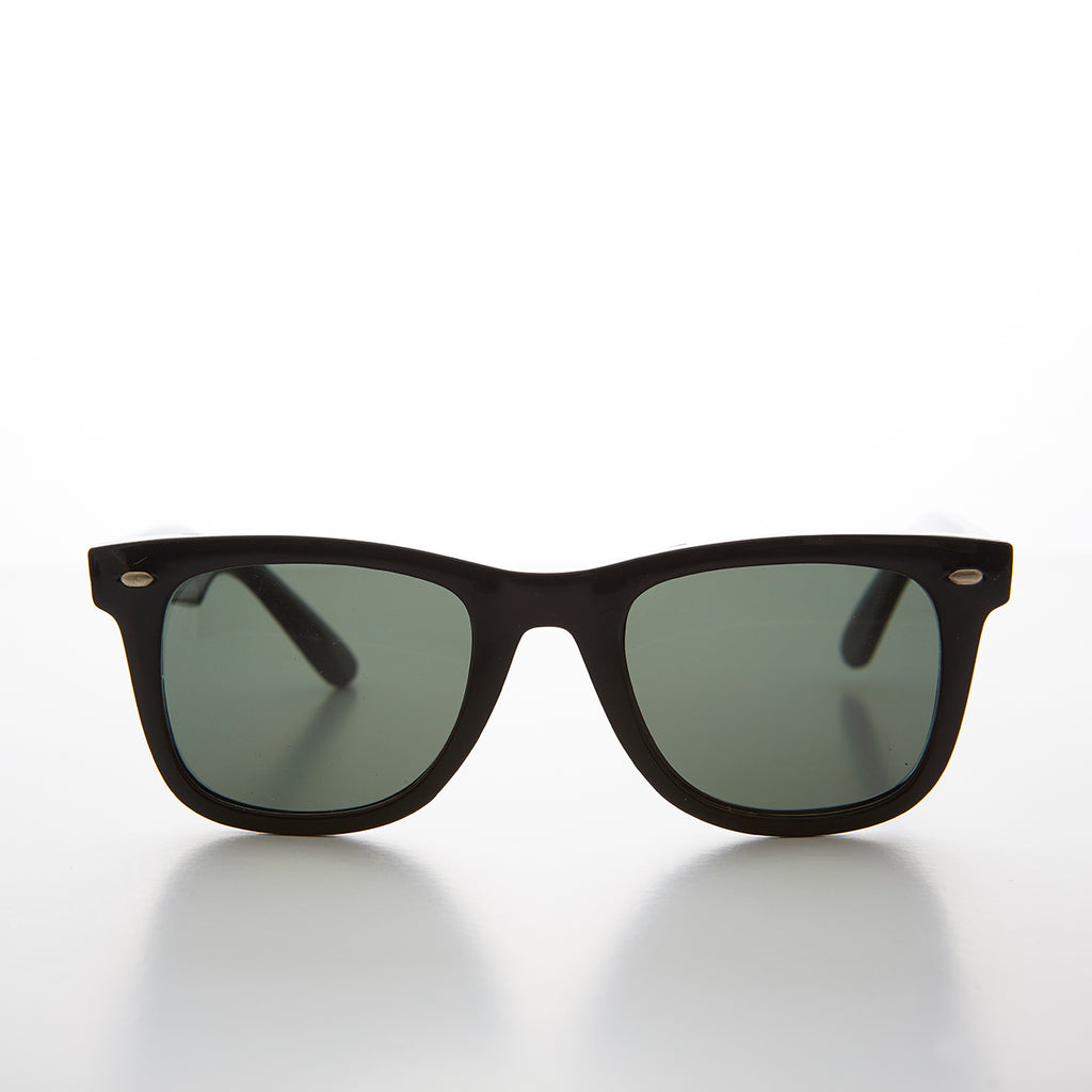 Classic Square Black Sunglasses with Amber Lens - Toni – Sunglass Museum