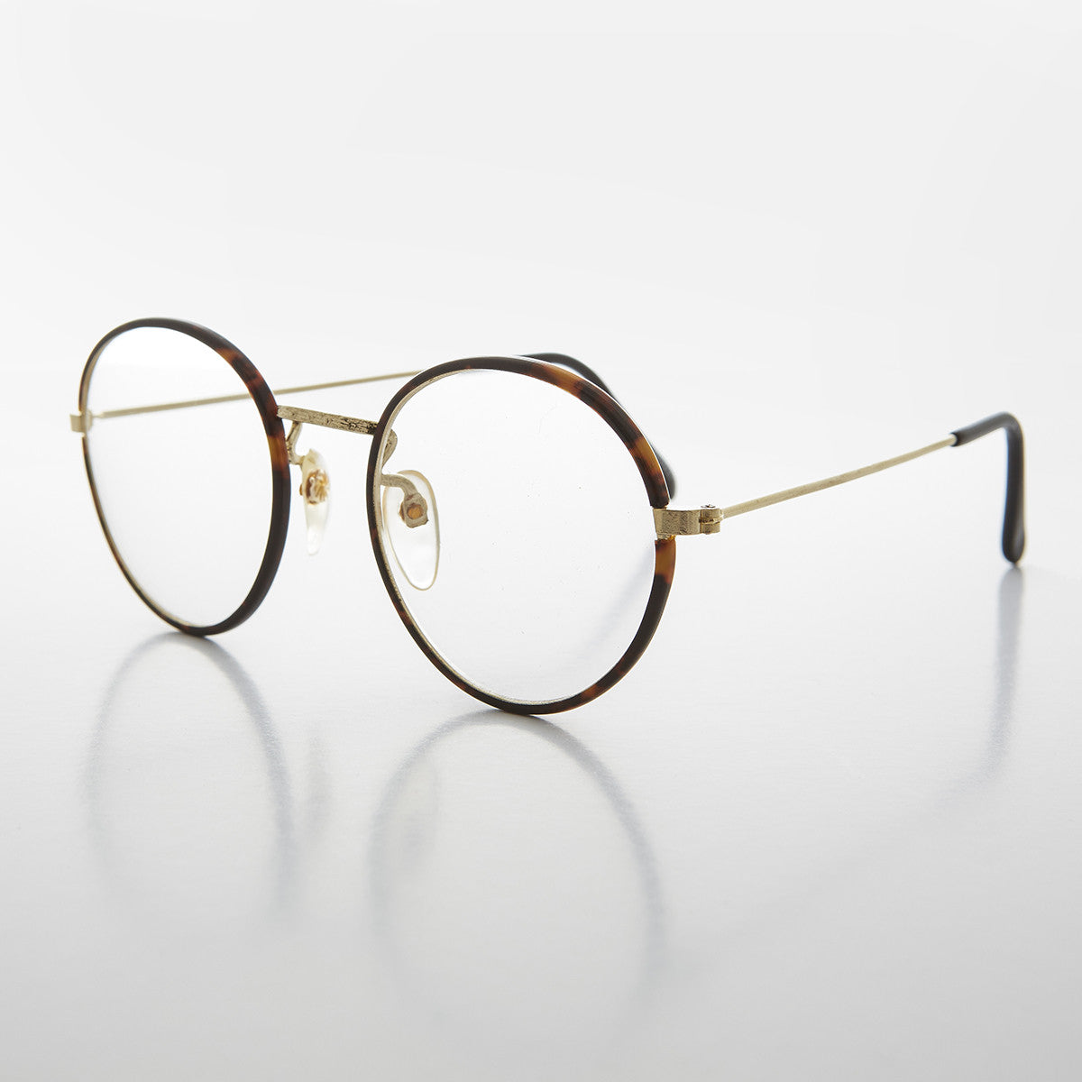 Round Preppy Polo Style Clear Lens Tortoise Vintage Glasses Einstein