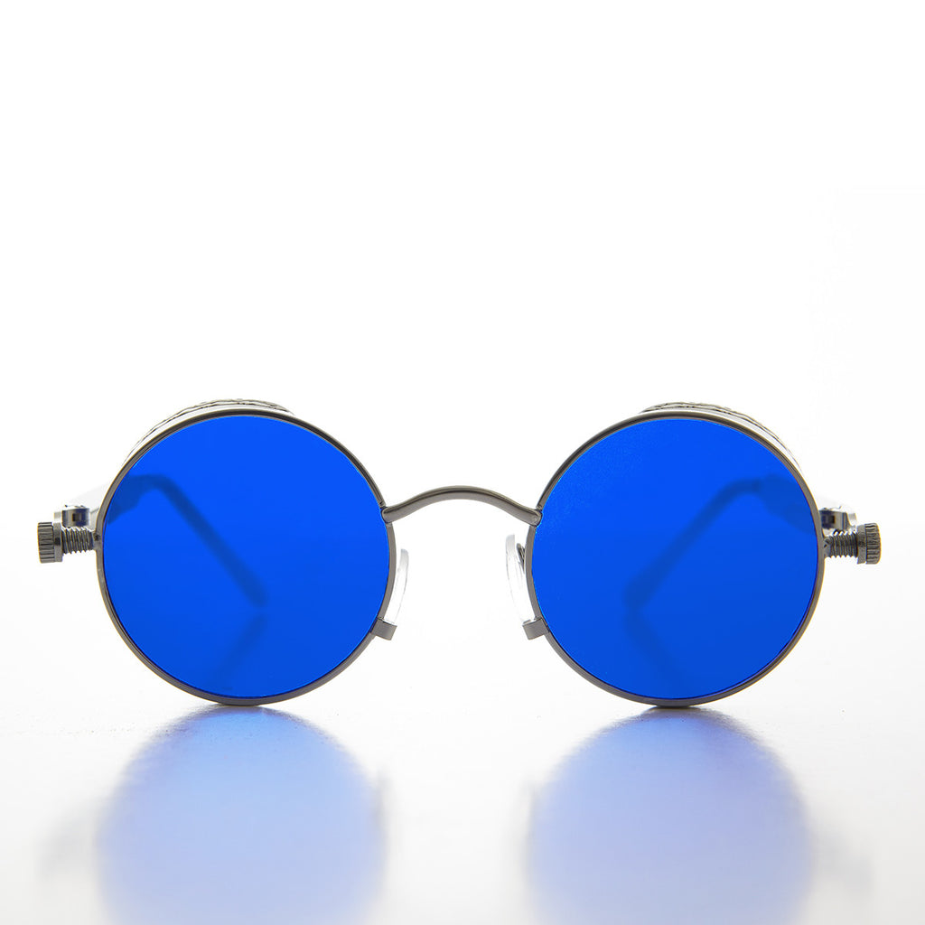 Round Steampunk Goggle Sunglass with Tinted Lenses - Orwell 2 ...