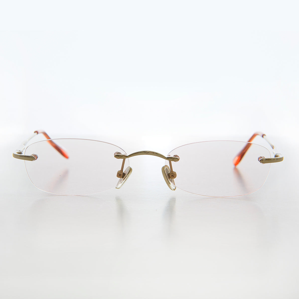 Rimless Tinted Rectangular Lens Reading Glasses Ryn Sunglass Museum