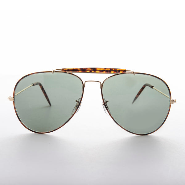 Top Gun Aviator Sunglasses with Brow Bar - Selleck – Sunglass Museum