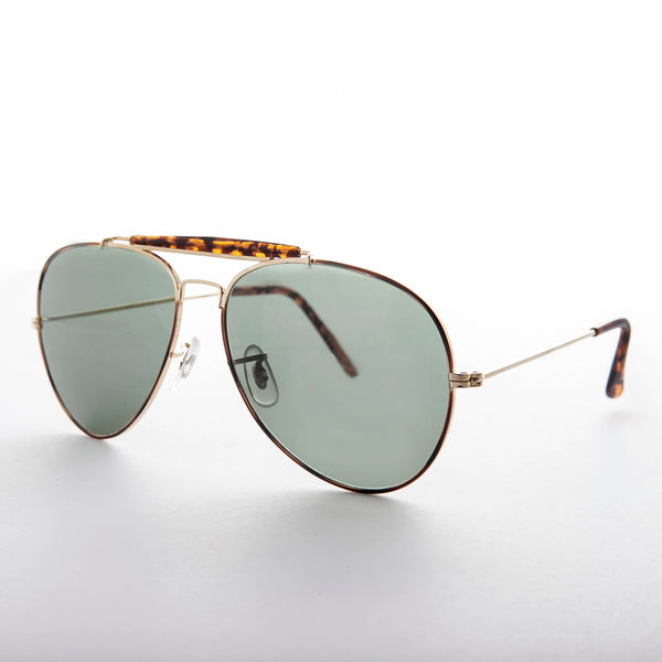 Top Gun Aviator Sunglasses with Brow Bar - Selleck – Sunglass Museum