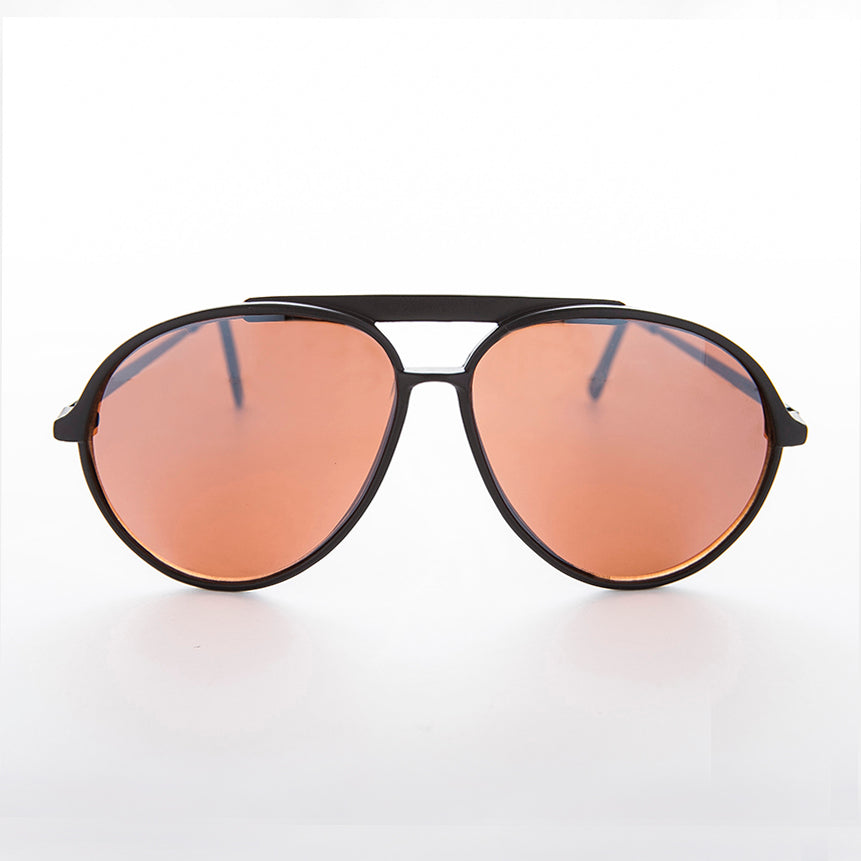 Classic Square Black Sunglasses with Amber Lens - Toni – Sunglass Museum