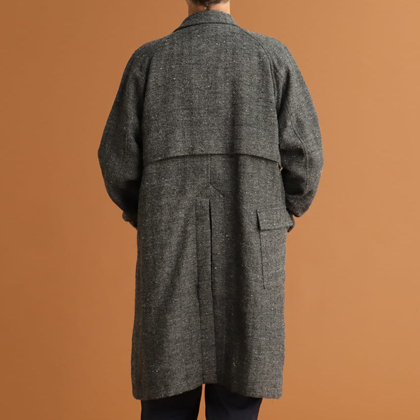 Cal Herringbone Balmacaan Coat