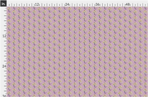 Organic Cotton Fabric By The Yard Antique Angel In Purple - Baby Print