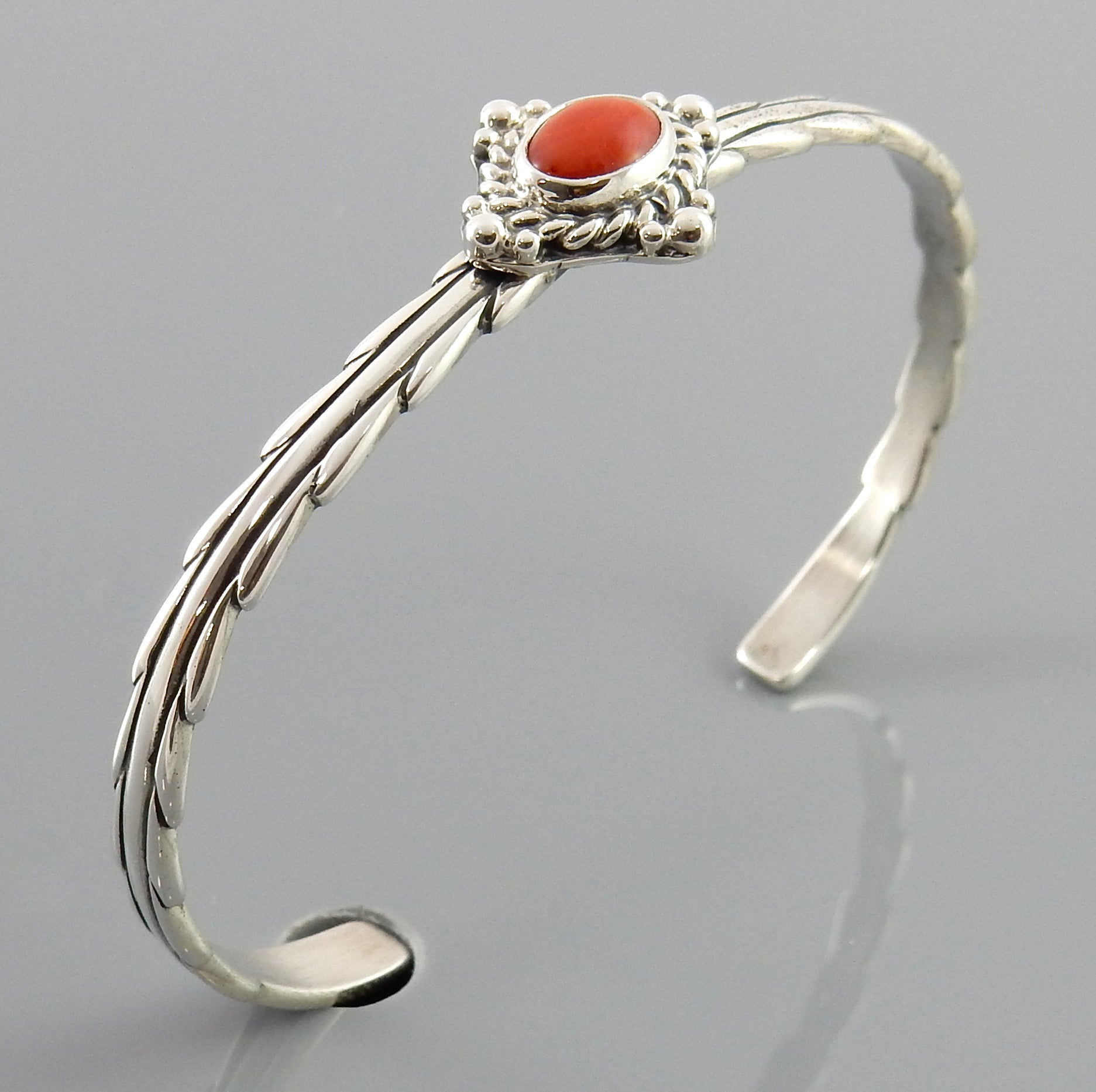 Natural Italian Red Coral Sterling 