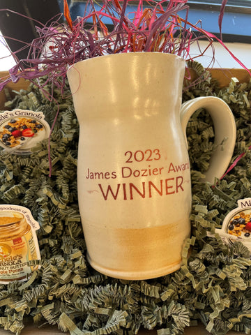 Handmade mug for the James Dozier Award winner