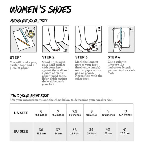 women's footwear size guide