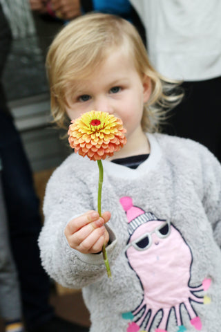 child and flower