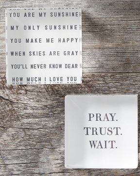 Lucite Block- Pray, Trust, Wait