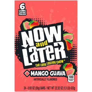 All City Candy Mango Guava Now and Later Long Lasting Chews 6-Pack - Case of 24 Taffy Ferrara Candy Company For fresh candy and great service, visit www.allcitycandy.com