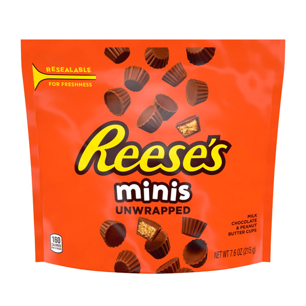 Reese's Minis Unwrapped Peanut Butter Cups - 7.6-oz. Resealable Bag ...