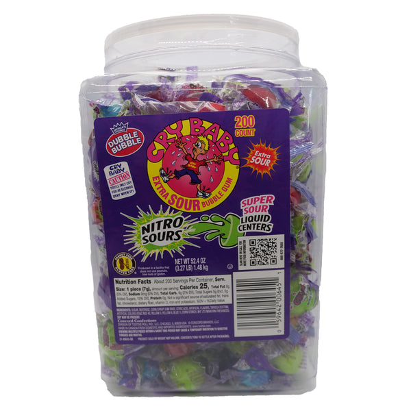 Cry Baby Nitro Sours - Tub of 200 - All City Candy