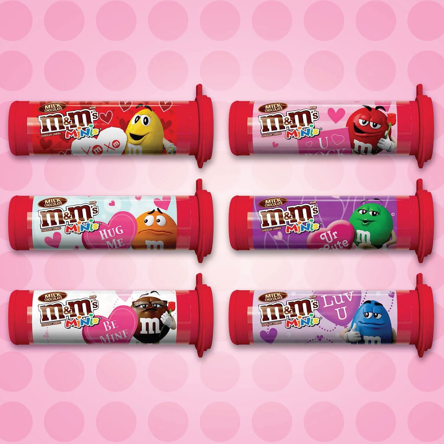 M&M'S Minis Valentines Day Milk Chocolate Candy Tube, 1.08 oz - Kroger