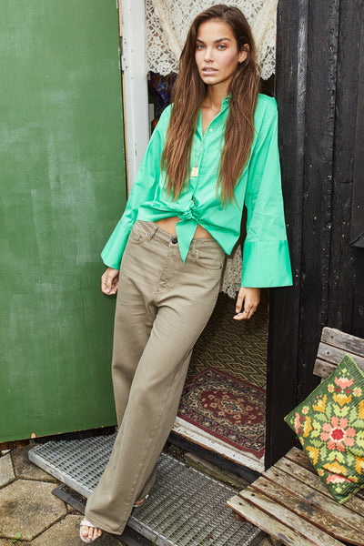 Co'couture - Annah Knot Shirt - Vibrant Green Skjorter 