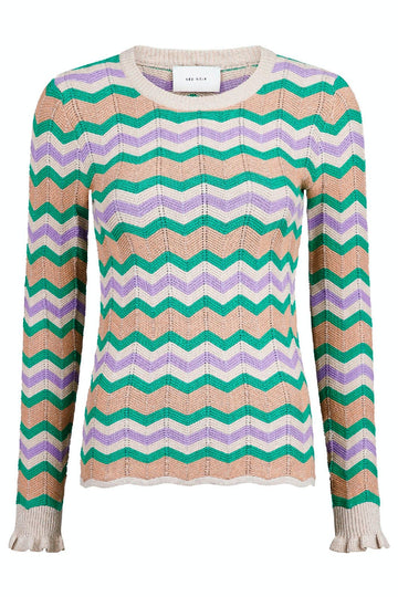 Neo Noir Nelle Chevron Knit 155291 - Green