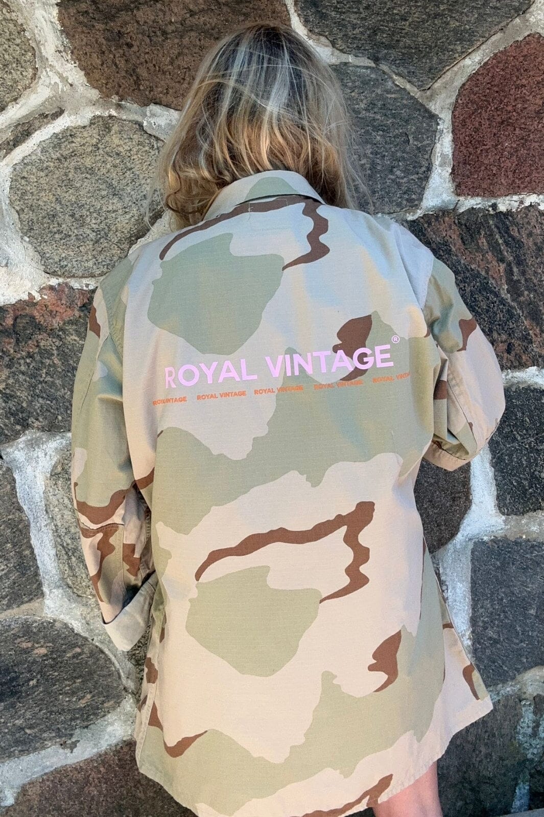 Vintage | Vintage Ørken camouflage med print ryggen - lys camouflage