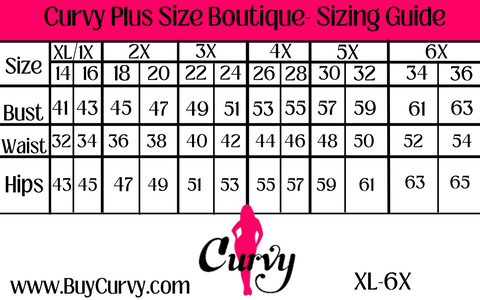 Curvy Boutique Sizing Chart – Curvy Boutique Plus Size Clothing