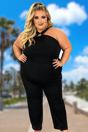 LD-Z & F {Moonlight Memories} Black Keyhole Jumpsuit PLUS SIZE 1X 2X 3X