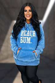 53 GT-E {Beach Bum Ready} Heather Royal Blue Graphic Hoodie PLUS SIZE 3X