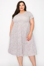 45 PSS-I{I Wish I Knew} Mint Floral Babydoll Dress PLUS SIZE 1X 2X 3X