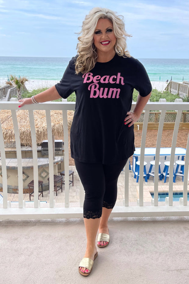 30 GT-A (Beach Bum) Black/Pink Graphic Tee PLUS SIZE 1X 2X 3X