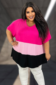 27 CP-I {Follow The Leader} Fuchsia/ Floral/Black Tunic CURVY BRAND!!!  EXTENDED PLUS SIZE 4X 5X 6X