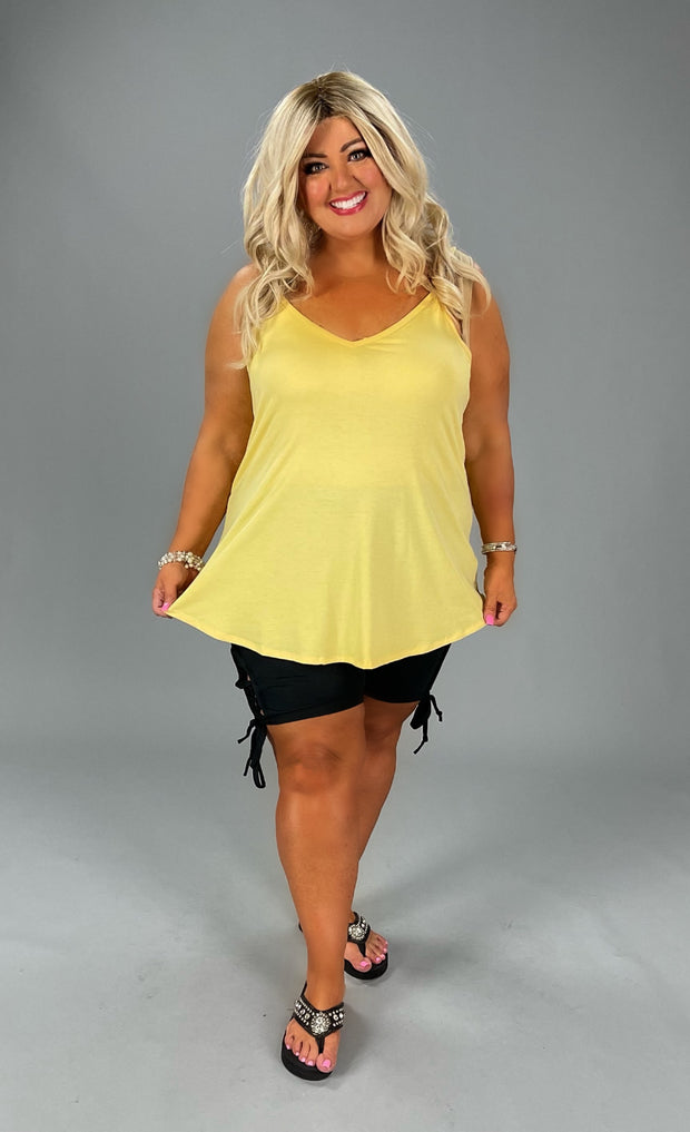 TANK {Beautiful Things} Yellow V-Neck Tank  PLUS SIZE 1X 2X 3X