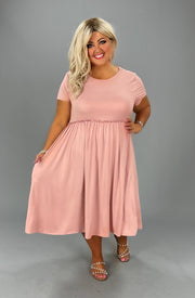 66 SSS-W {Babydoll Basics} Solid Mauve Babydoll Dress EXTENDED PLUS SIZE 3X 4X 5X