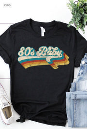 20 GT-O {80's Baby} Heather Black Graphic Tee PLUS SIZE 3X