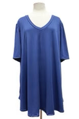 29 SSS-R {Best Attitude} Midnight Blue V-Neck Wide Sleeve Tunic EXTENDED PLUS SIZE 3X 4X 5X