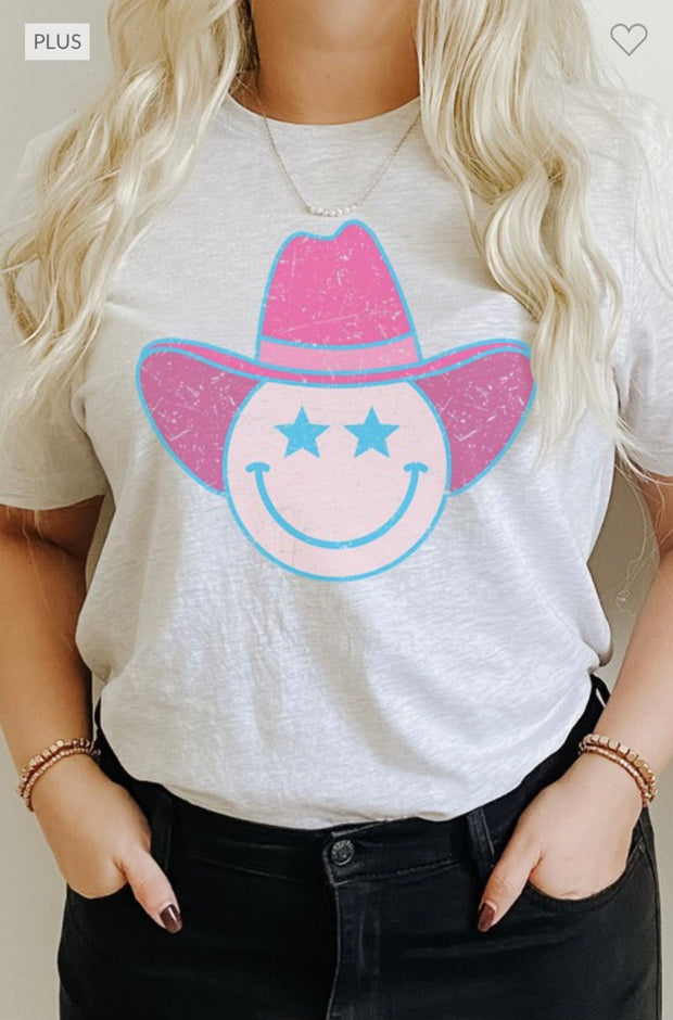 31 GT-C {Cowboy Smiley} Ash Grey Graphic Tee PLUS SIZE 3X