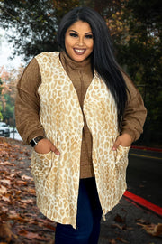 56 OT-Z {The Cat's Meow} Tan Leopard Print Vest SALE!!! EXTENDED PLUS SIZE 3X 4X 5X