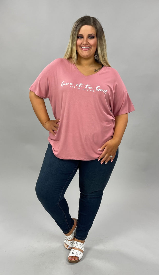 57 GT-B {Give It To God} Cinnamon V-Neck Tee PLUS SIZE 1X 2X 3X  SALE!!!!