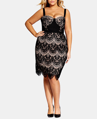 SV-A  M-109   {City Chic} Black Lace Dress SALE!!!  Retail 169.00 PLUS SIZE 16W