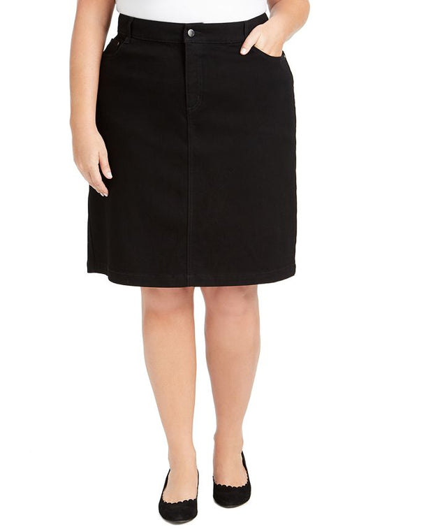 BT-C  M-109   {Charter Club} Black Denim Pencil Skirt Retail €64.50 EXTENDED PLUS SIZE 26W