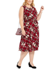 LD-E M-109 {Charter Club} Maroon Printed Dress Retail $99.50 EXTENDED PLUS SIZE 4X