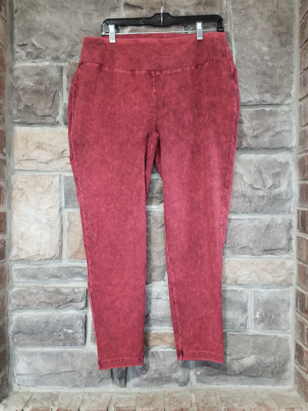 BIN 99 {Cool Touch} ***FLASH SALE*** Cabernet Mineral Wash Leggings EXTENDED PLUS SIZE 1X 2X 3X 4X 5X 6X