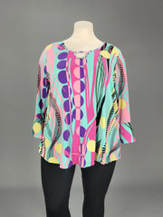 20 PQ-C {Live Long And Prosper} Mint Print Keyhole Top CURVY BRAND!!!  EXTENDED PLUS SIZE 4X 5X 6X