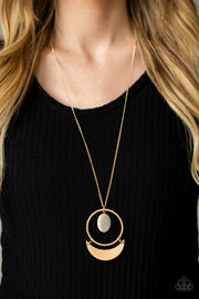 PAPARAZZI (445) {Moonlight Sailing} Gold Necklace