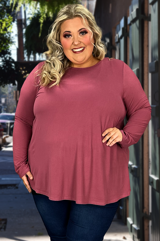 50 SLS-G {The New Staple} Mauve "Buttersoft" Top EXTENDED PLUS SIZE 4X 5X 6X