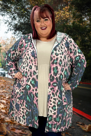 52 OT-Y {Always In The Know} Multi-Color Cardigan w/Hood CURVY BRAND!!! EXTENDED PLUS SIZE 3X 4X 5X 6X