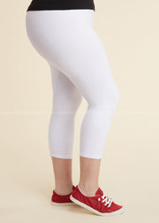 LEG-13 "Yelete" IVORY (92% Poly/8%  Spandex) White Capri Leggings